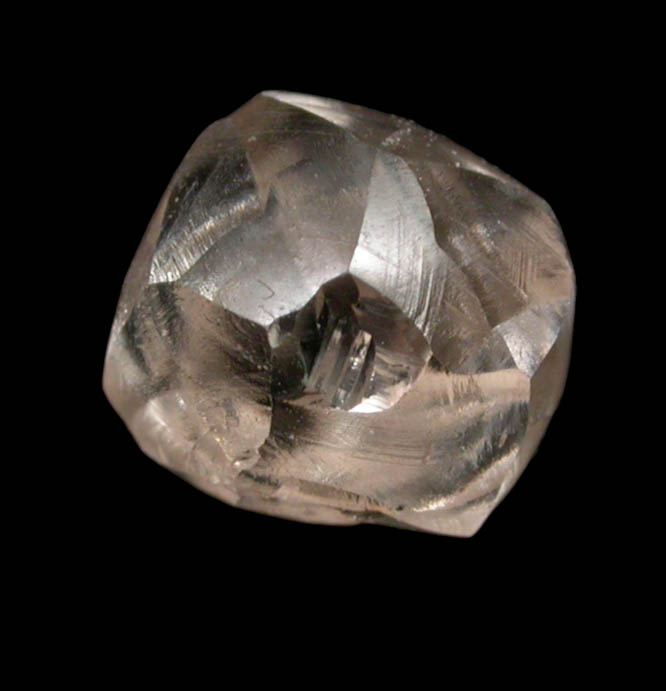 Diamond (1.60 carat champagne-colored cuttable complex crystal) from Damtshaa Mine, near Orapa, Botswana