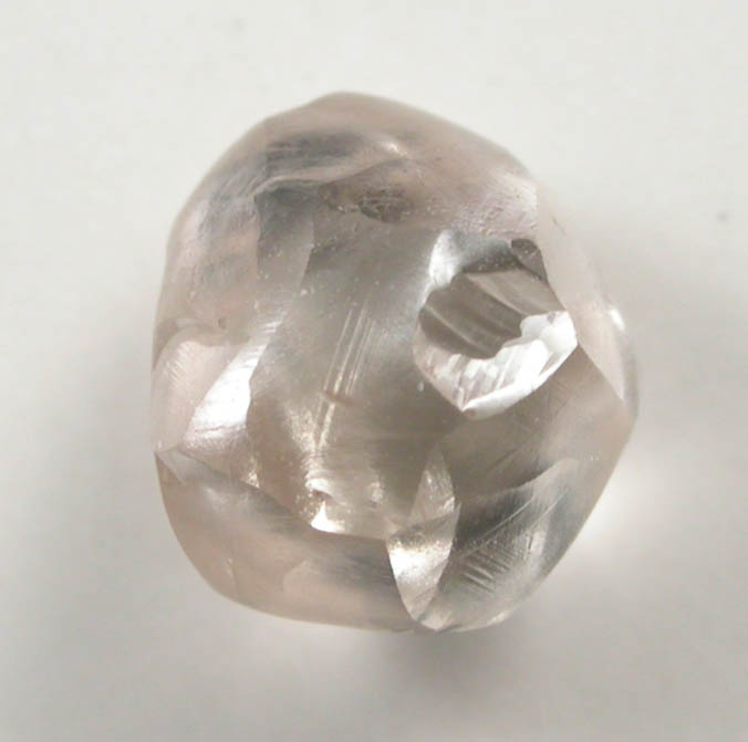 Diamond (1.60 carat champagne-colored cuttable complex crystal) from Damtshaa Mine, near Orapa, Botswana