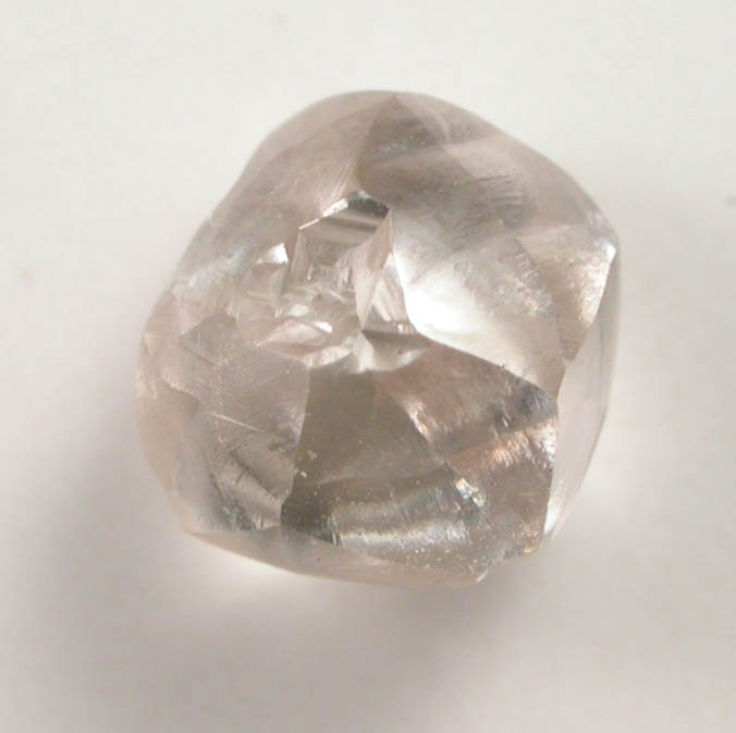 Diamond (1.60 carat champagne-colored cuttable complex crystal) from Damtshaa Mine, near Orapa, Botswana