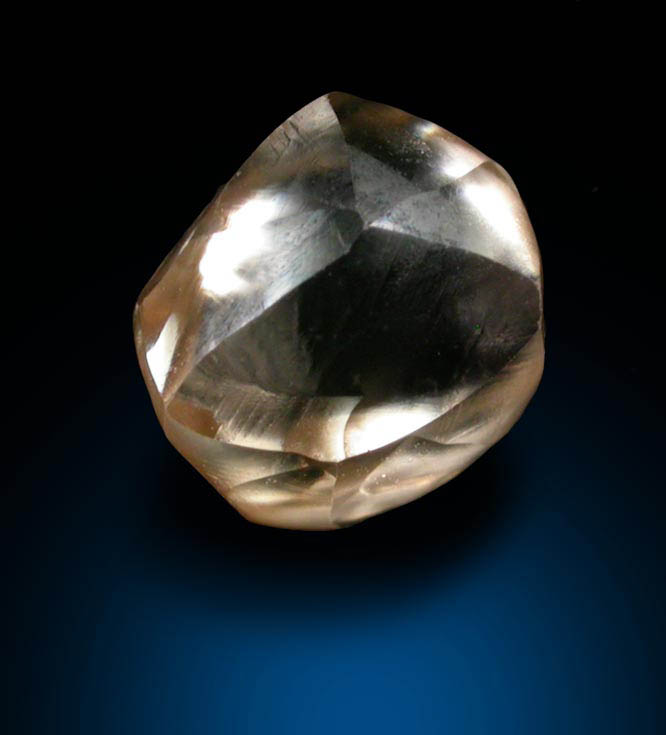 Diamond (1.48 carat champagne-colored cuttable complex crystal) from Damtshaa Mine, near Orapa, Botswana