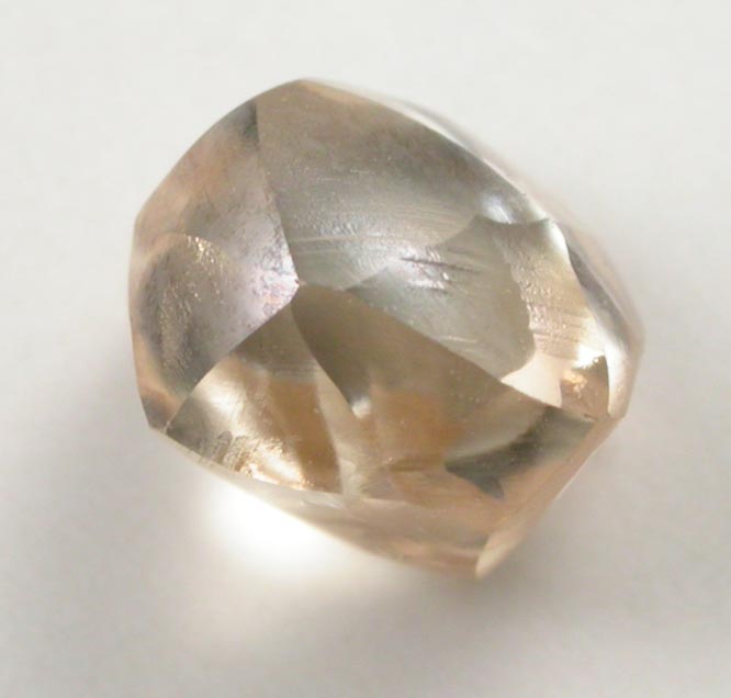 Diamond (1.48 carat champagne-colored cuttable complex crystal) from Damtshaa Mine, near Orapa, Botswana