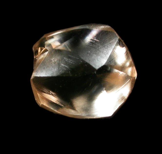 Diamond (1.48 carat champagne-colored cuttable complex crystal) from Damtshaa Mine, near Orapa, Botswana