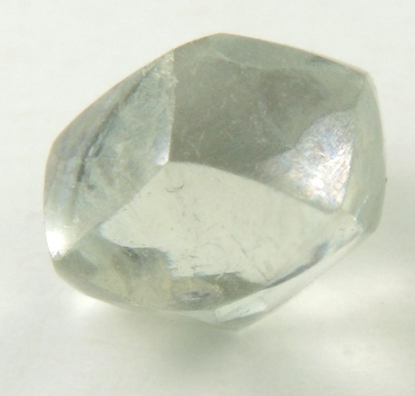 Diamond (1.29 carat greenish-gray gem-grade cuttable dodecahedral crystal) from Vaal River Mining District, Northern Cape Province, South Africa