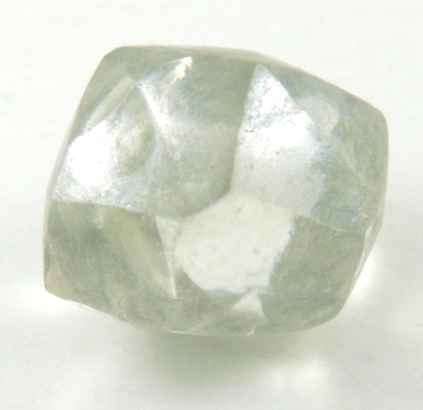 Diamond (1.29 carat greenish-gray gem-grade cuttable dodecahedral crystal) from Vaal River Mining District, Northern Cape Province, South Africa