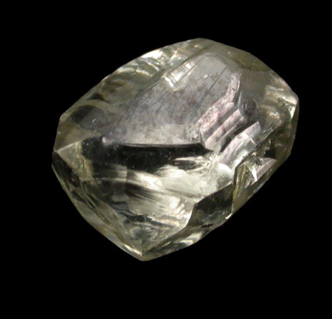 Diamond (1.67 carat greenish-gray cuttable complex crystal) from Vaal River Mining District, Northern Cape Province, South Africa