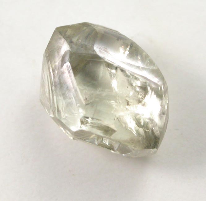 Diamond (1.67 carat greenish-gray cuttable complex crystal) from Vaal River Mining District, Northern Cape Province, South Africa