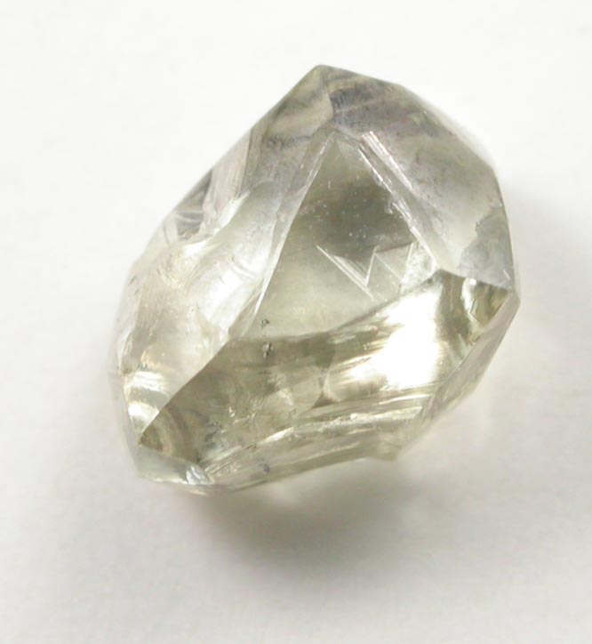 Diamond (1.67 carat greenish-gray cuttable complex crystal) from Vaal River Mining District, Northern Cape Province, South Africa