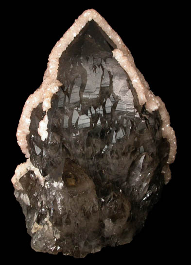 Quartz var. Smoky Quartz with Dolomite and pyrite from Cavnic Mine (Kapnikbanya), Maramures, Romania