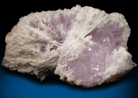 Quartz var. Amethyst with Kutnohorite over Calcite from Wessels Mine, Kalahari Manganese Field, Northern Cape Province, South Africa