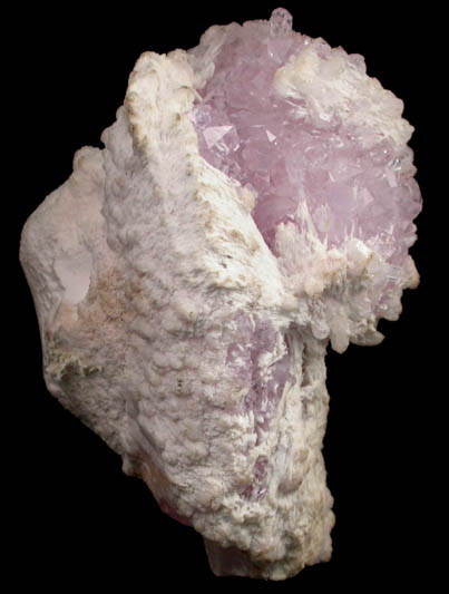 Quartz var. Amethyst with Kutnohorite over Calcite from Wessels Mine, Kalahari Manganese Field, Northern Cape Province, South Africa