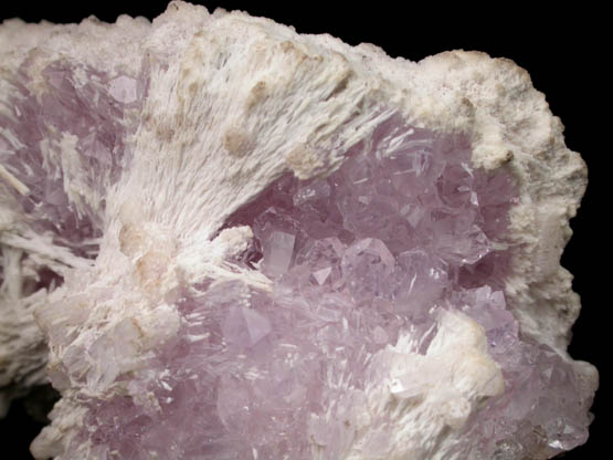 Quartz var. Amethyst with Kutnohorite over Calcite from Wessels Mine, Kalahari Manganese Field, Northern Cape Province, South Africa