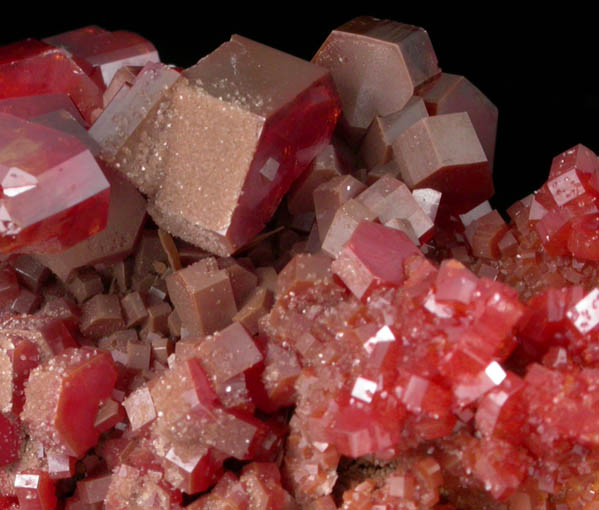 Vanadinite with Calcite on Barite from Mibladen, Haute Moulouya Basin, Zeida-Aouli-Mibladen belt, Midelt Province, Morocco