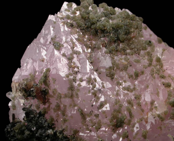 Zanazziite and Eosphorite on Rose Quartz over Smoky Quartz from Lavra da Ilha, Taquaral, Jequitinhonha River, Minas Gerais, Brazil (Type Locality for Zanazziite)