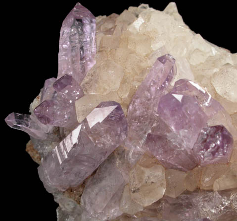 Quartz var. Amethyst in Calcite from Bombori, Chayanta Province, Potos Department, Bolivia