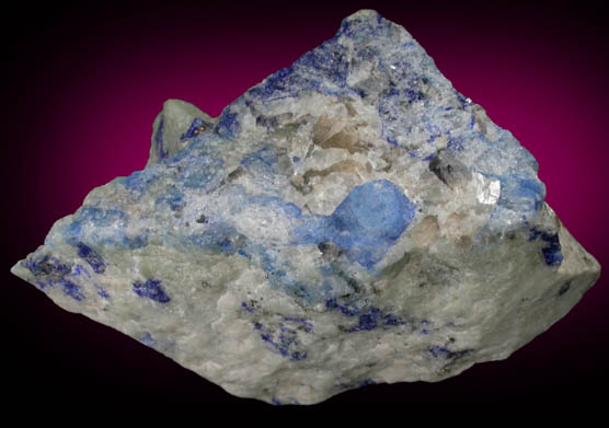 Sodalite with blue Nosean inclusions on Nepheline from Ladjuar Madan, Sar-e-Sang District, Koksha Valley, Badakshan, Afghanistan