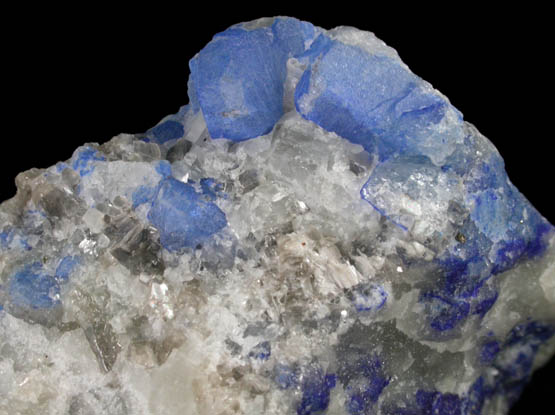 Sodalite with blue Nosean inclusions on Nepheline from Ladjuar Madan, Sar-e-Sang District, Koksha Valley, Badakshan, Afghanistan