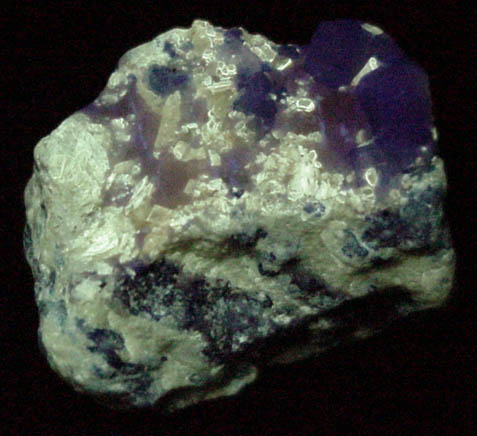 Sodalite with blue Nosean inclusions on Nepheline from Ladjuar Madan, Sar-e-Sang District, Koksha Valley, Badakshan, Afghanistan