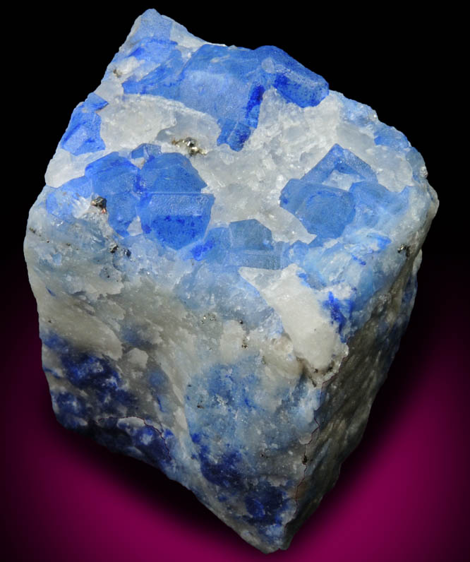 Sodalite with blue Nosean inclusions on Nepheline from Ladjuar Madan, Sar-e-Sang District, Koksha Valley, Badakshan, Afghanistan