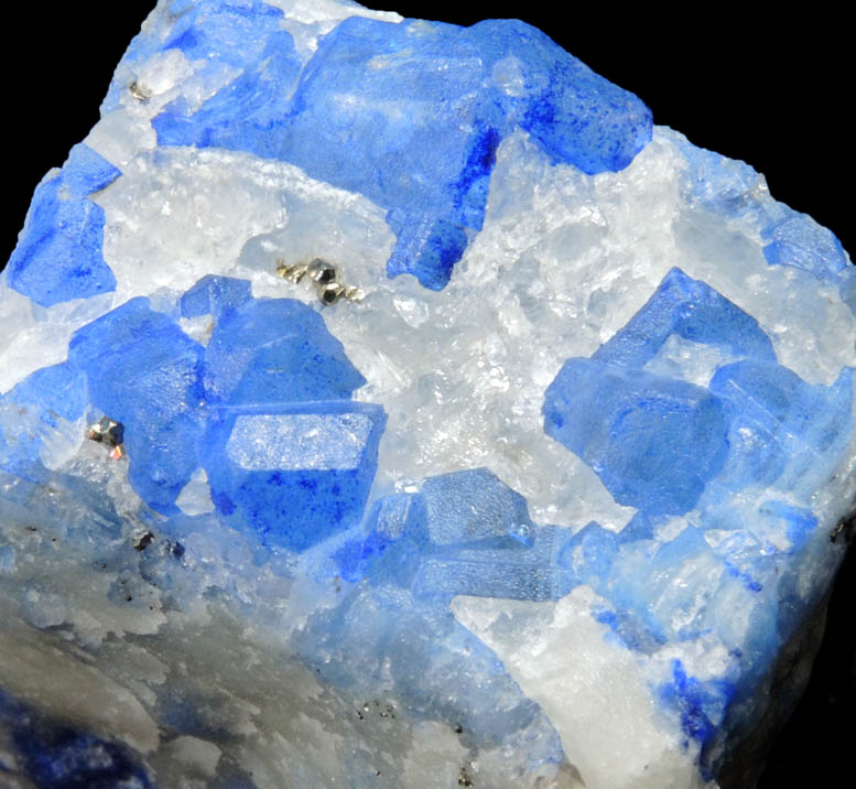 Sodalite with blue Nosean inclusions on Nepheline from Ladjuar Madan, Sar-e-Sang District, Koksha Valley, Badakshan, Afghanistan