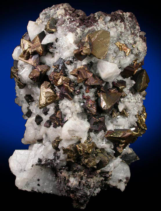 Chalcopyrite and Quartz in Calcite from San Antonio el Grande Mine, Santa Eulalia, Aquiles Serdán, Chihuahua, Mexico