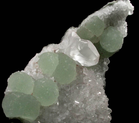 Prehnite with Calcite from Prospect Park Quarry, Prospect Park, Passaic County, New Jersey