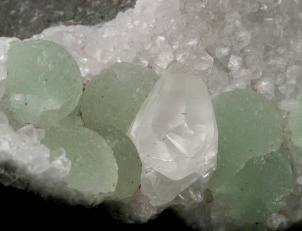 Prehnite with Calcite from Prospect Park Quarry, Prospect Park, Passaic County, New Jersey