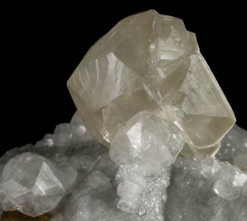 Calcite over Fluorite from Villabona District, Asturias, Spain