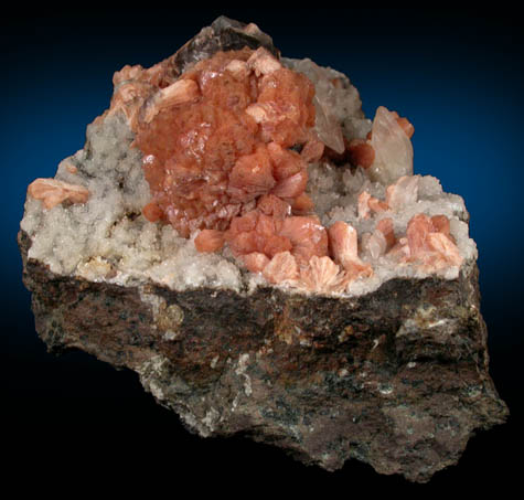 Stilbite with Calcite from Houdaille Quarry, Montclair State University, Essex County, New Jersey