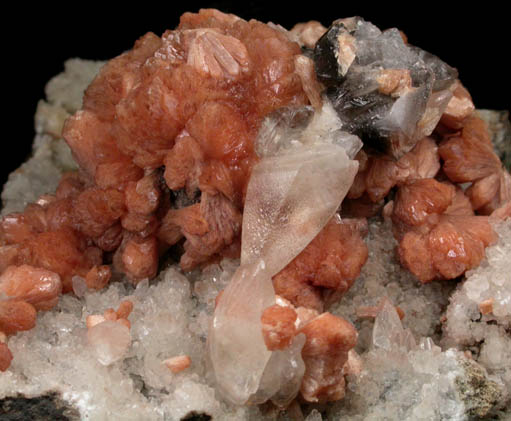 Stilbite with Calcite from Houdaille Quarry, Montclair State University, Essex County, New Jersey