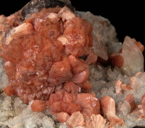 Stilbite with Calcite from Houdaille Quarry, Montclair State University, Essex County, New Jersey
