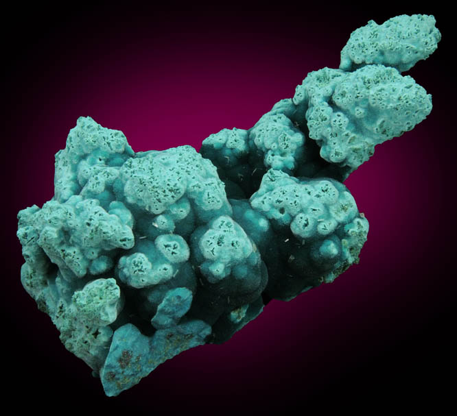 Rosasite with molds after (Hemimorphite?) from Mina Ojuela, Mapimi, Durango, Mexico