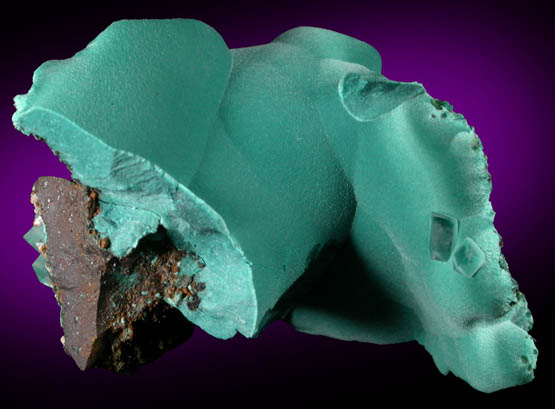 Rosasite with calcite from Mina Ojuela, Mapimi, Durango, Mexico