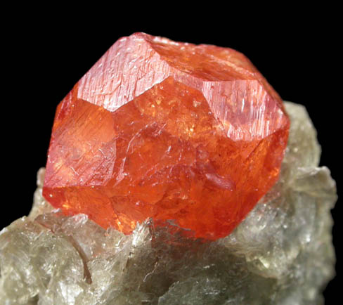 Spessartine Garnet in Muscovite from Loliondo, Mpwapwa District, Dodoma, Tanzania