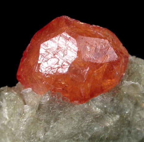 Spessartine Garnet in Muscovite from Loliondo, Mpwapwa District, Dodoma, Tanzania