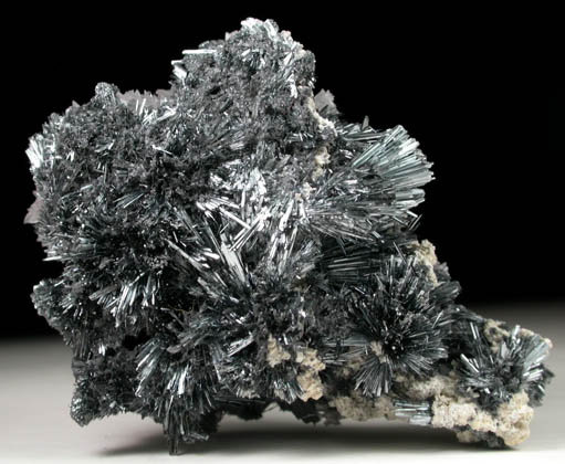 Stibnite with Calcite from Herja Mine (Kisbanya), Baia Mare, Maramures, Romania