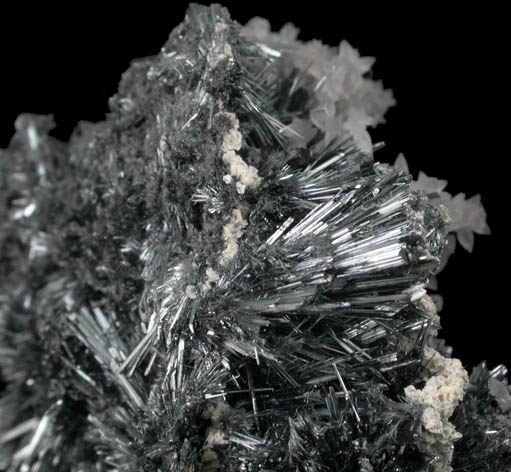 Stibnite with Calcite from Herja Mine (Kisbanya), Baia Mare, Maramures, Romania