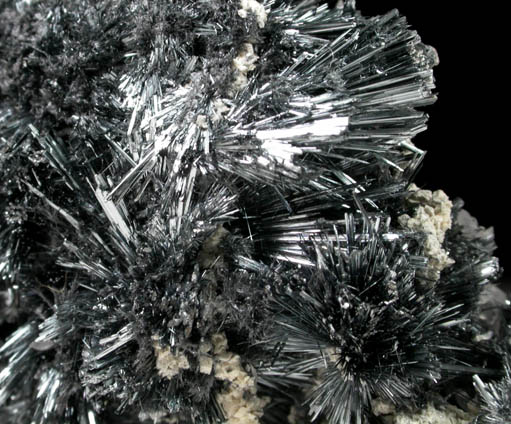 Stibnite with Calcite from Herja Mine (Kisbanya), Baia Mare, Maramures, Romania