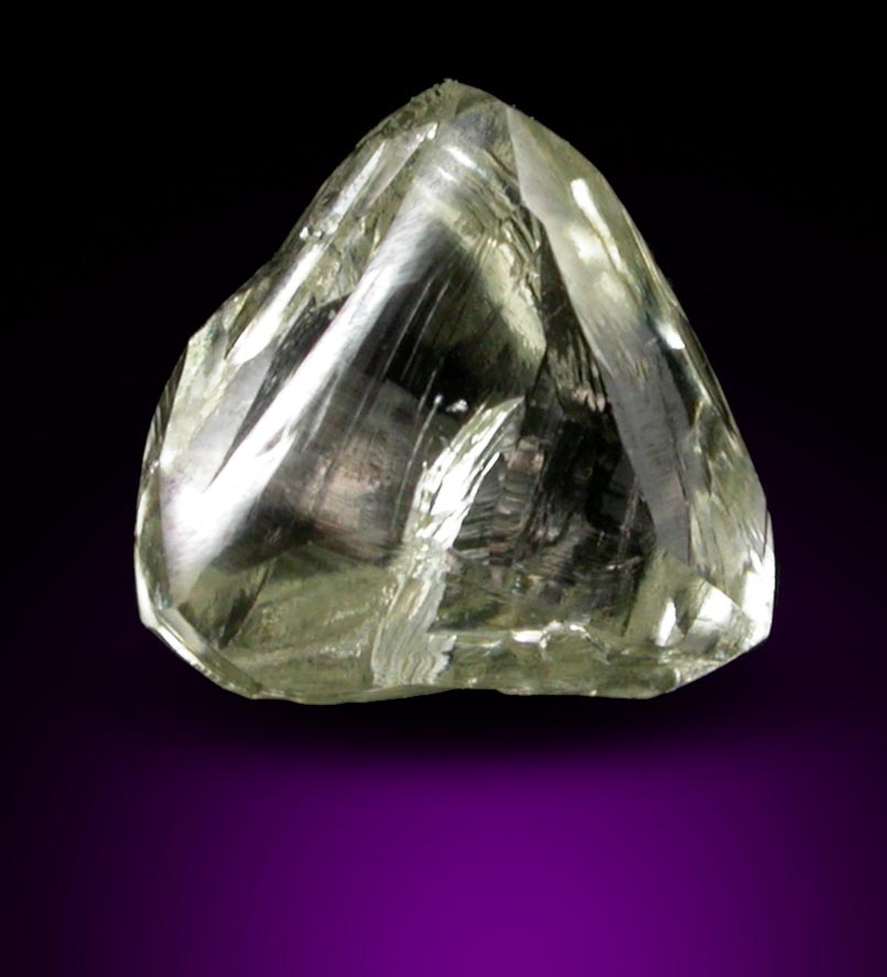 Diamond (0.76 carat yellow macle, twinned crystal) from Argyle Mine, Kimberley, Western Australia, Australia