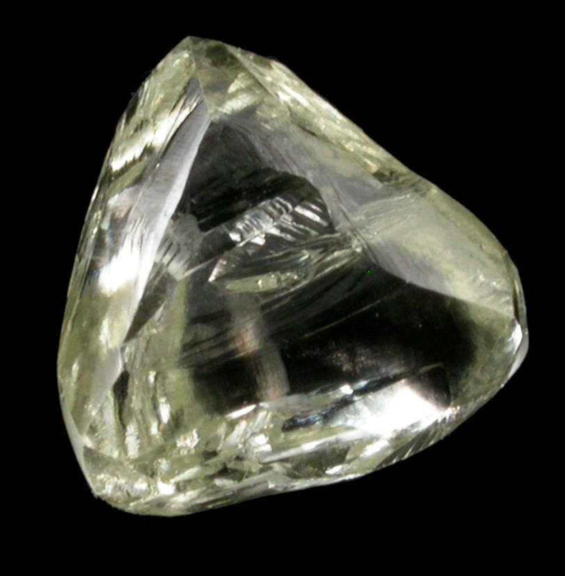Diamond (0.76 carat yellow macle, twinned crystal) from Argyle Mine, Kimberley, Western Australia, Australia