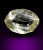 Diamond (0.51 carat yellow elongated tetrahexahedral crystal) from Argyle Mine, Kimberley, Western Australia, Australia