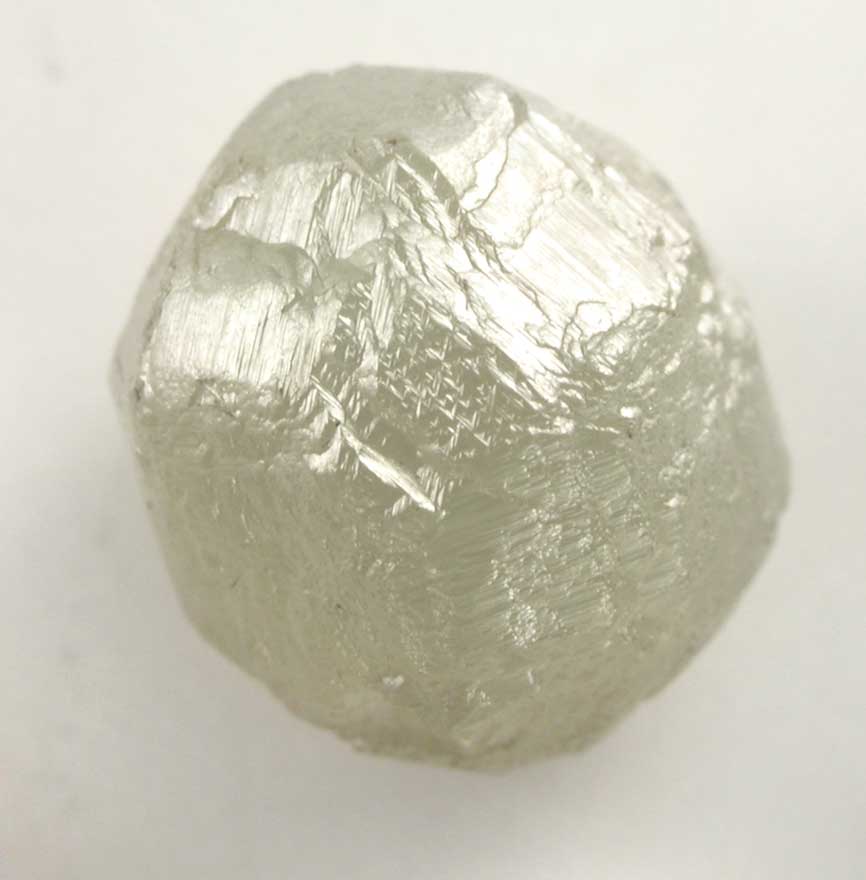 Diamond (4.18 carat greenish-gray complex crystal) from Mbuji-Mayi, 300 km east of Tshikapa, Democratic Republic of the Congo