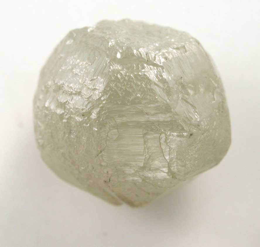 Diamond (4.18 carat greenish-gray complex crystal) from Mbuji-Mayi, 300 km east of Tshikapa, Democratic Republic of the Congo