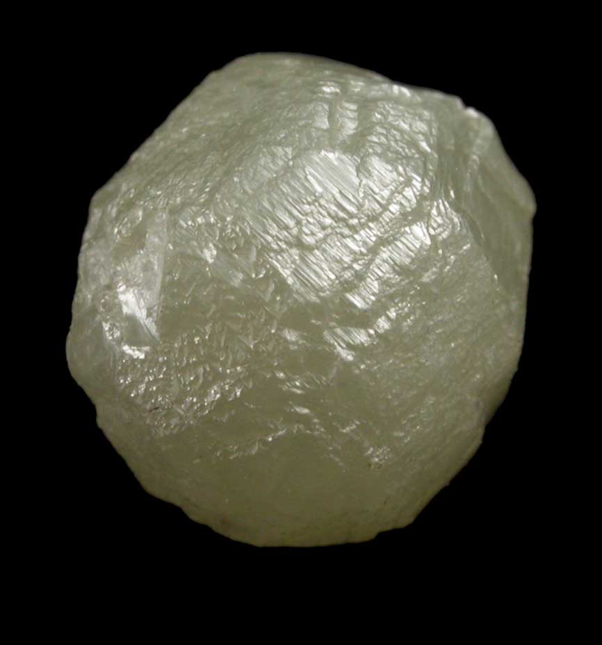 Diamond (4.18 carat greenish-gray complex crystal) from Mbuji-Mayi, 300 km east of Tshikapa, Democratic Republic of the Congo