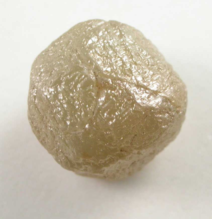 Diamond (2.52 carat yellowish-gray complex crystal) from Mbuji-Mayi, 300 km east of Tshikapa, Democratic Republic of the Congo