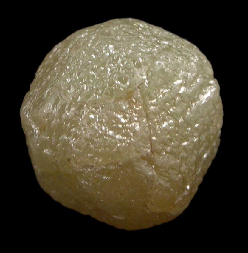 Diamond (2.52 carat yellowish-gray complex crystal) from Mbuji-Mayi, 300 km east of Tshikapa, Democratic Republic of the Congo