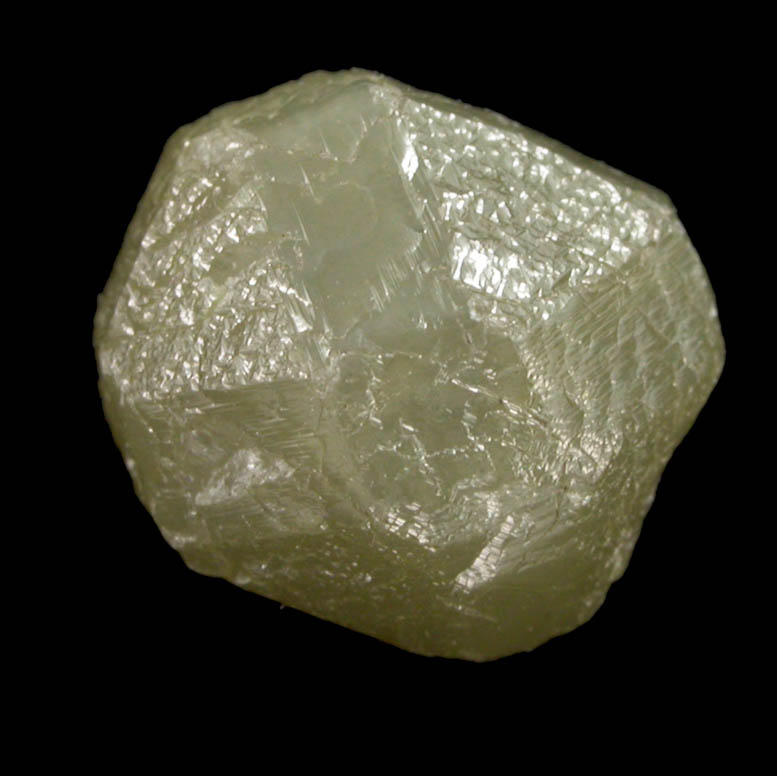 Diamond (3.95 carat greenish-gray complex crystal) from Mbuji-Mayi (Miba), 300 km east of Tshikapa, Democratic Republic of the Congo