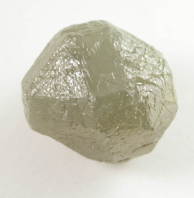 Diamond (3.95 carat greenish-gray complex crystal) from Mbuji-Mayi (Miba), 300 km east of Tshikapa, Democratic Republic of the Congo