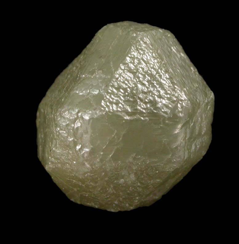 Diamond (3.95 carat greenish-gray complex crystal) from Mbuji-Mayi (Miba), 300 km east of Tshikapa, Democratic Republic of the Congo