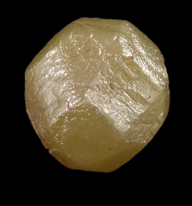 Diamond (4.47 carat yellow-gray complex crystal) from Mbuji-Mayi, 300 km east of Tshikapa, Democratic Republic of the Congo