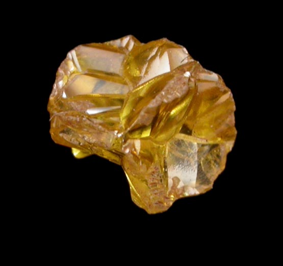 Diamond (0.31 carat fancy intense-yellow cavernous crystal) from Mbuji-Mayi (Miba), 300 km east of Tshikapa, Democratic Republic of the Congo